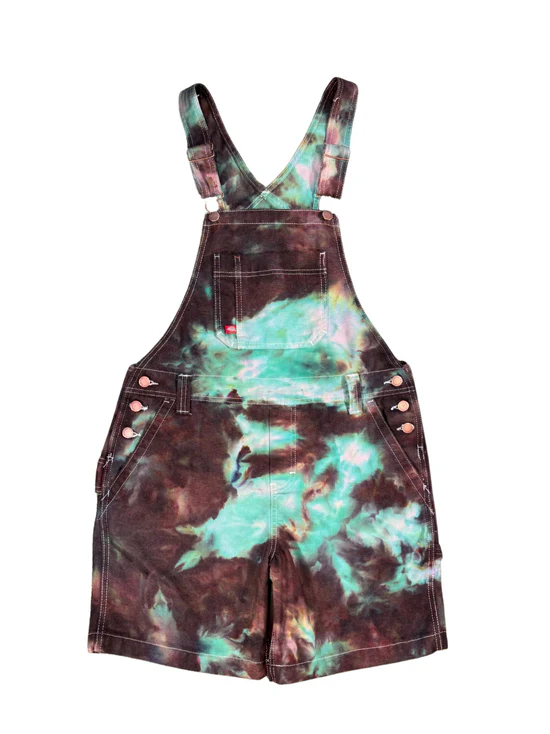 Muddy Galaxy Ice-Dyed Short Overalls – Cosmic Streetwear by Eli’s Dyes