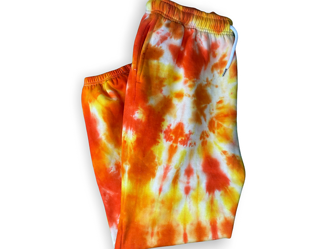 NEW Orange deals Red Yellow Tie Dye Sweatpants