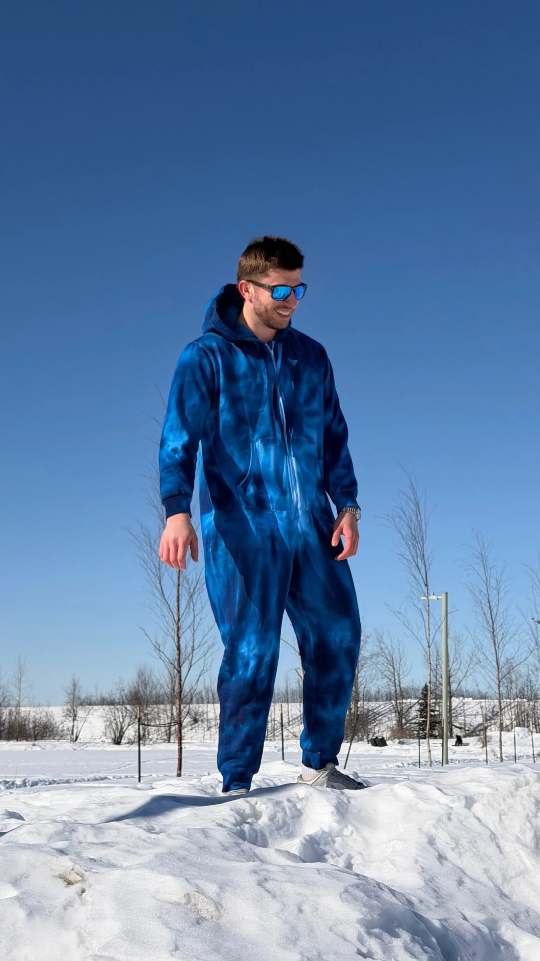 Deep Blue Tie-Dye Onesie – Soft, Warm & Made to Relax
